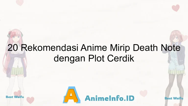 20 Rekomendasi Anime Mirip Death Note dengan Plot Cerdik