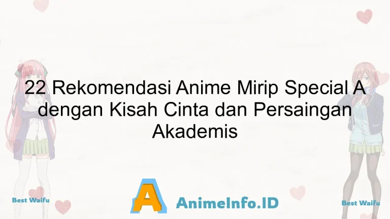 22 Rekomendasi Anime Mirip Special A dengan Kisah Cinta dan Persaingan Akademis