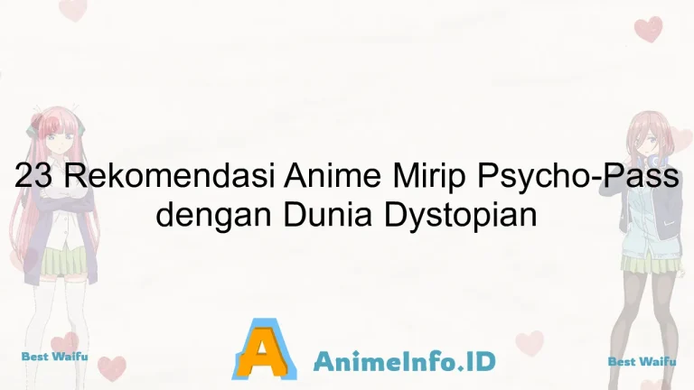 23 Rekomendasi Anime Mirip Psycho-Pass dengan Dunia Dystopian