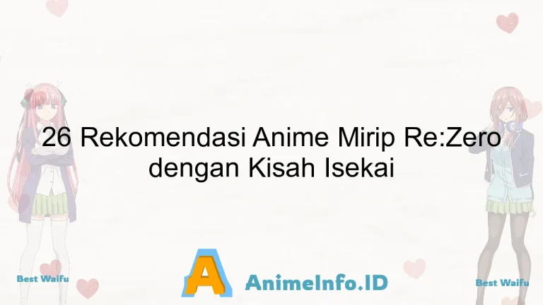 26 Rekomendasi Anime Mirip Re:Zero dengan Kisah Isekai