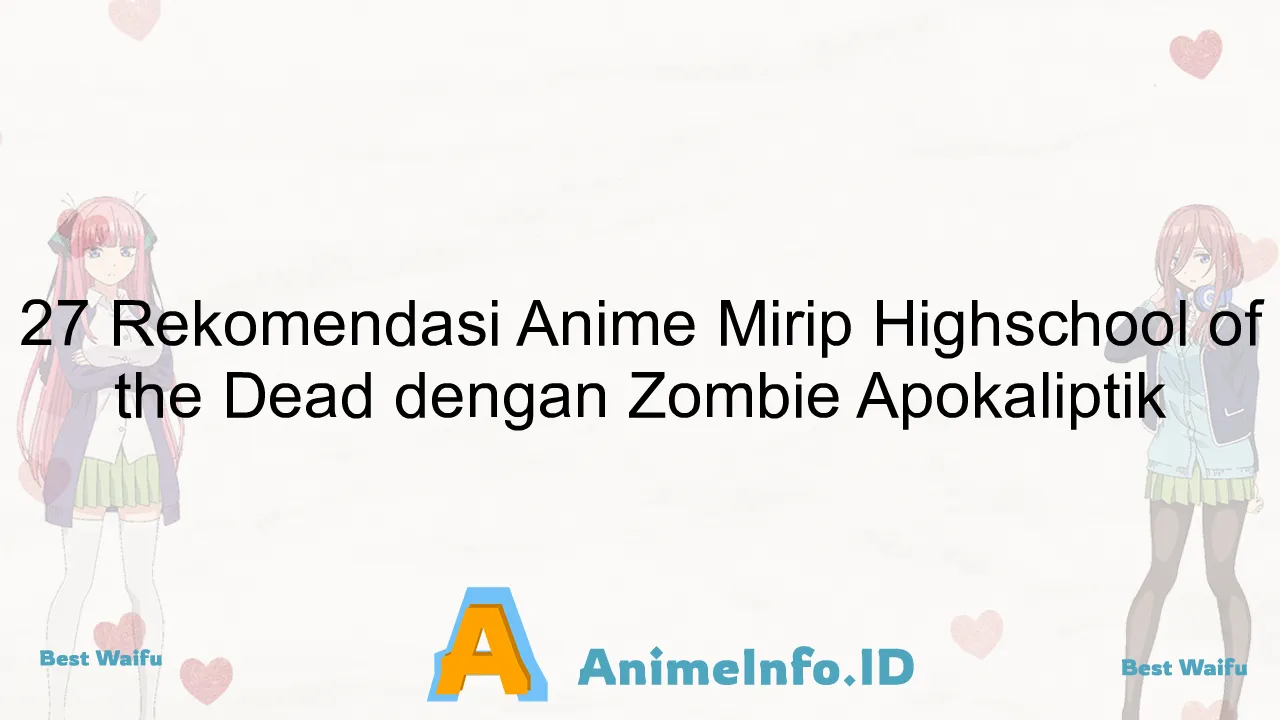 27 Rekomendasi Anime Mirip Highschool of the Dead dengan Zombie Apokaliptik