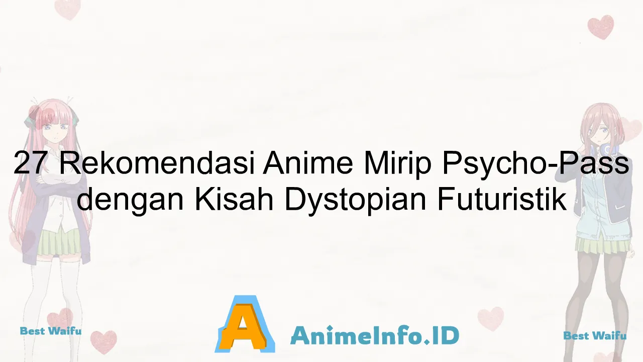 27 Rekomendasi Anime Mirip Psycho-Pass dengan Kisah Dystopian Futuristik