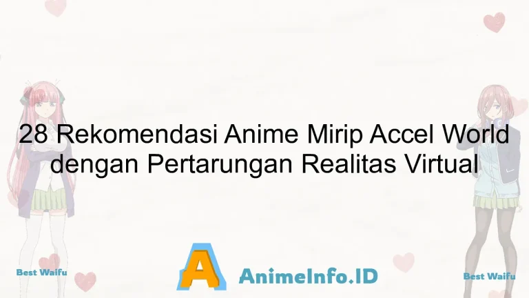 28 Rekomendasi Anime Mirip Accel World dengan Pertarungan Realitas Virtual